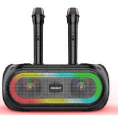 Boxa portabila cu microfon, bluetooth, Radio FM, MP3, Card TF, Aux, lumini LED, foto