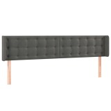 Cumpara ieftin Tablie de pat cu aripioare gri inchis 163x16x78/88 cm catifea