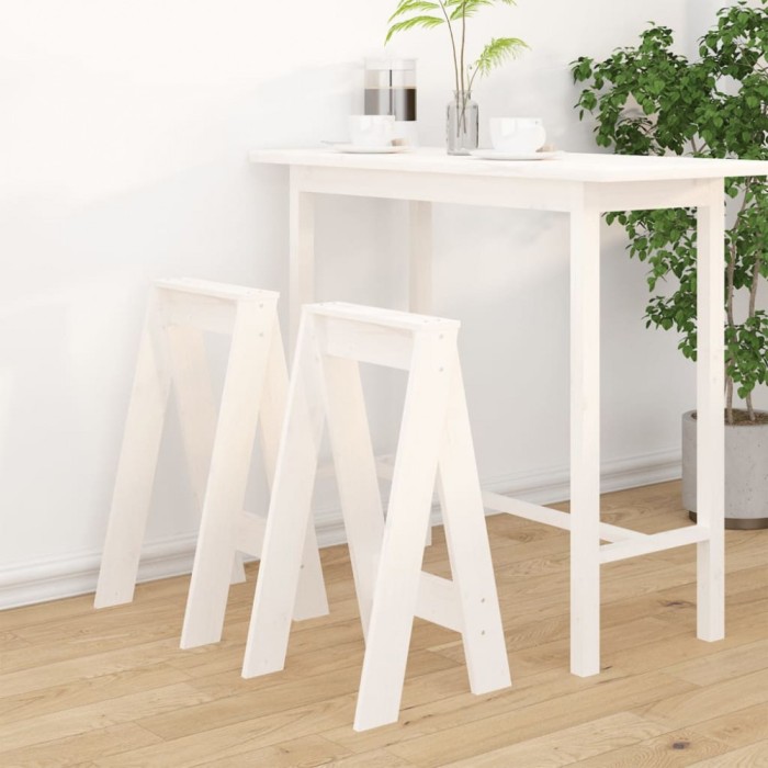 Gossi scaune, 2 buc., alb, 40x40x75 cm, lemn masiv de pin
