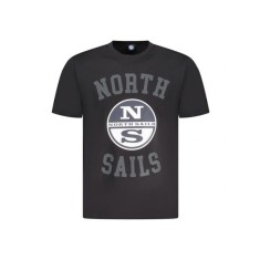 North Sails Tricou barbati, cu imprimeu cu logo si text, Regular fit, Negru, S