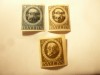 3 Timbre Bavaria Rege Ludwig III 1916 20M si 1919: 5 si 20M supratipar, sarniera, Nestampilat