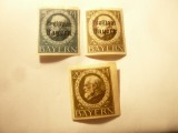 3 Timbre Bavaria Rege Ludwig III 1916 20M si 1919: 5 si 20M supratipar, sarniera