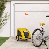 VidaXL Remorcă de bicicletă animale companie galben textil oxford/fier
