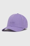 BOSS șapcă de baseball din bumbac culoarea violet, cu imprimeu, 50519889
