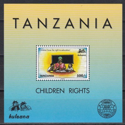 Tanzania 1998 - Drepturile copiilor, Colita, MNH foto
