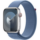 Cumpara ieftin Apple Watch S9, Cellular, 45mm, Silver Aluminium Case, Winter Blue Sport Loop