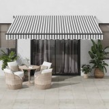 VidaXL Copertină retractabilă manual cu LED, antracit/alb, 400x300 cm