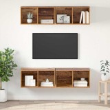 vidaXL Dulap pentru TV pe Perete 4 pcs Lemn vechi 37 x 37 x 72 cm