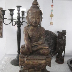 BUDDHA STATUETA INDIA SCULPTATA, , PICTATA CADOU COLECTIE