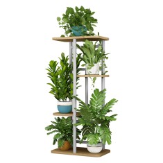 Suport flori metal alb dtd sonoma stejar Ledor 36x23.5x74 cm