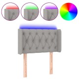 Cumpara ieftin Tablie de pat cu LED, gri deschis, 83x16x78/88 cm, textil