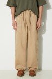 Vans pantaloni de bumbac Premium Classics LX Easy Trouser culoarea bej, VN000GZ2SQ71