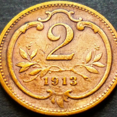 Moneda istorica 2 HELLER - AUSTRIA (AUSTRO - UNGARIA), anul 1913 * cod 327