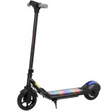 SPORTNOW Trotinetă electrică copii 6-14 ani, ecran LED, lumini RGB, roți 16,5 cm, viteză 10 km/h, pornire prin &icirc;mpingere, negru | Aosom Romania