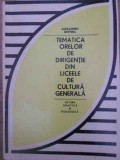 TEMATICA ORELOR DE DIRIGENTIE DIN LICEELE DE CULTURA GENERALA-ALEXANDRU GHITERA