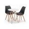 Set masa rotunda stil scandinav + 2 scaune Mark negru, Artool, MDF si lemn, 60x72 cm