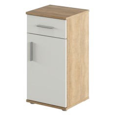 Dulap DTD stejar sonoma alb mat Lessy 38x35x75.1 cm