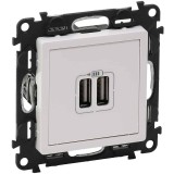 Priza USB tip A dubla 5V 1500mA Legrand Valena Life alb 753112