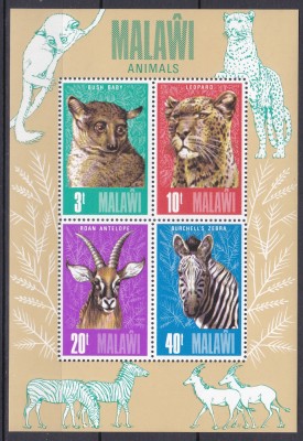 DB1 Fauna Africana 1975 Malawi MS MNH foto