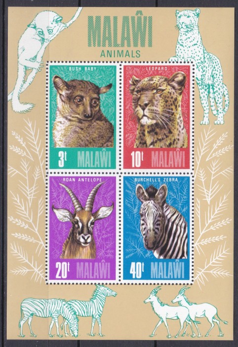 DB1 Fauna Africana 1975 Malawi MS MNH