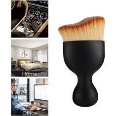 Perie profesionala pentru curatarea interiorului masinii, Zola&reg;, plastic si nailon, 10x4.5x2 cm, neagra