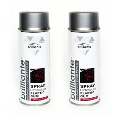 Pachet 2 x Vopsea Spray Brilliante Cauciucata (Argintiu) 400 ml foto