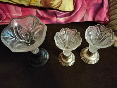 vaze cristal talpa argint foto