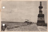 AMS - ILUSTRATA 1295, CONSTANTA - FARUL DIN PORT, ANUL 1958, cu perforari