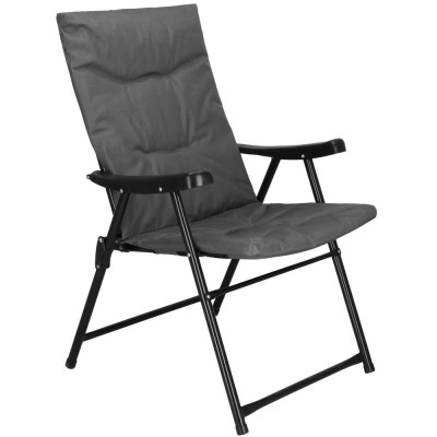 Scaun pliabil pentru terasa sau camping, sezut si spatar cu burete, maxim 120kg, gri Household NewTrend foto