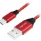 Cablu USB 2.0 USB-A la USB-C 1m Roșu Textilă