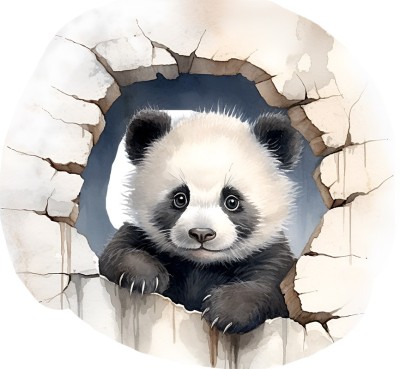 Sticker decorativ, Urs, Negru, 1375STK-9 foto