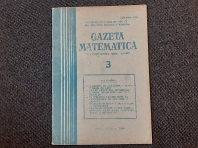 GAZETA MATEMATICA NR 3/1984 foto
