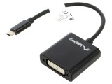 Cablu adaptor USB 3.1 la DVI-I cu mufă USB C nichelată