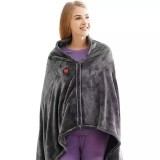 Patura cu incalzire electrica, Warm &amp;amp; Cozy, gri, 150 x 80 cm, Control temperatura, protectie la supra-incalzire