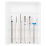 Set 6 Capete Freza Unghii LUXORISE #02, Diamant/Ceramica, Manichiura Pedichiura, Profesional