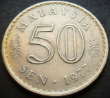 Cumpara ieftin Moneda 50 SEN - MALAEZIA, anul 1977 * cod 4101, Asia