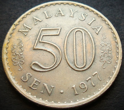 Moneda 50 SEN - MALAEZIA, anul 1977 * cod 4101 foto