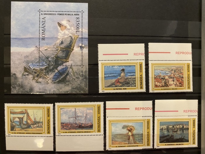 ROMANIA 2003 LP 1599 LP 1600 REPRODUCERI DE ARTA SERIE+ COLITA MNH