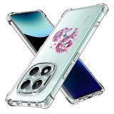 Husa antisoc pentru xiaomi redmi note 14 pro 4g / poco f7, airbag, pink unicorn, clear