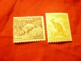 2Timbre Australia 1937 - Fauna - Cangur si ornitorinc , 1/2 si 9p, Nestampilat