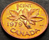 Moneda 1 CENT - CANADA, anul 1979 *cod 221 B = A.UNC luciu batere, America de Nord