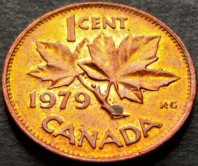 Moneda 1 CENT - CANADA, anul 1979 *cod 221 B = A.UNC luciu batere foto