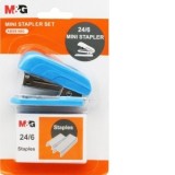 Set mini capsator colorat 24/6 diverse culori si 500 de capse M&amp;amp;amp;G