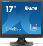 Monitor TN iiyama 17inch ProLite E1780SD-B1, VGA, DVI-D, 5ms, Boxe (Negru)