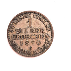 moneda argint Germania ( Prussia ) 1 silber groschen 1870 ( C ) _ km # 458