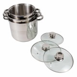 Set 3 oale cu capace inox, 5L / 6L /8L / ZLN 4045