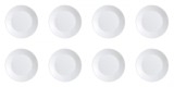 Set farfurii 8 piese pentru fructe, albe, diametru 18 cm