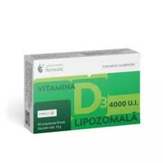 VITAMINA D3 4000UI LIPOZOMALA 40CPR FILMATE foto