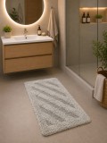 Cumpara ieftin Covoras Baie Softa Stripe, Marime 45 X 75 cm, Ivory, Bumbac