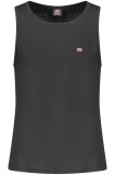 Norway Tricou fara maneci barbati, cu mini logo brodat, Regular fit, Negru